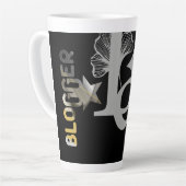 BLOGGER Latte Tasse Abstrakte Innendekoration Schw (Linke Ecke)