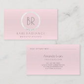 Blogger Makeup Beauty Studio Ernennung Pink Grau Terminkarte (Vorne/Hinten)