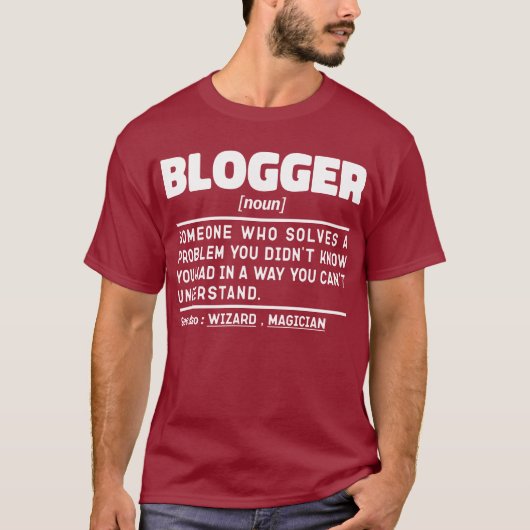 Blogger Noun Definition Funny Writing Zitat Cool T-Shirt (Vorderseite)