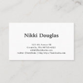 Blogger Visitenkarte (Rückseite)