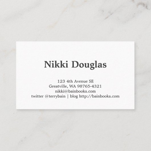 Blogger Visitenkarte (Rückseite)