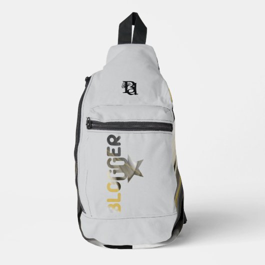 BLOGGER White Sling Bag Trend Abstrakt Black Gold (Vorderseite)