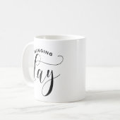 Blogging Day Black Modern Calligraphy Personalisie Kaffeetasse (Vorderseite Links)