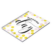 Blogging Day Pink & Yellow Confetti Personalisiert Notizblock (Linke Seite)