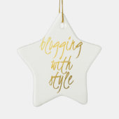 Blogging mit Art - Goldskript Keramikornament (Rechts)