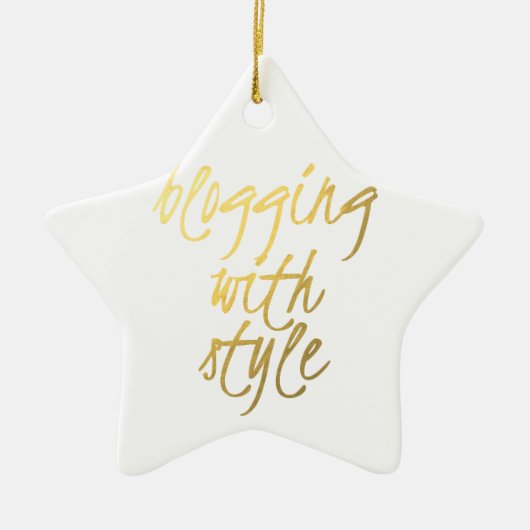 Blogging mit Art - Goldskript Keramikornament (Vorne)