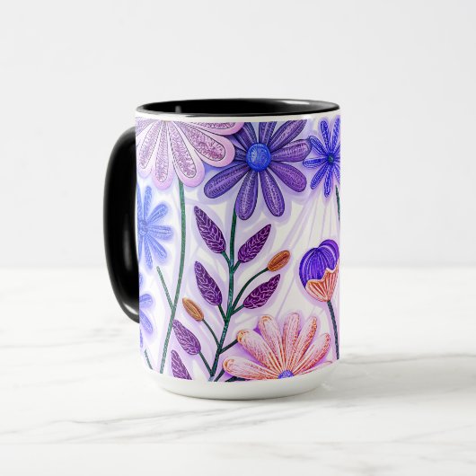 Blogs in Paper & Thread: 3D-Wildblume Tasse (Vorderseite Links)