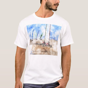 Blokart Rennläufer auf dem Strand T-Shirt