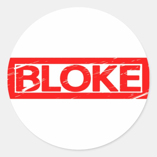 Bloke Briefmarke Runder Aufkleber (Vorderseite)