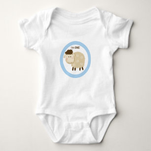 Blöken-Blöken-Schaf-blaues personalisiertes Baby Strampler