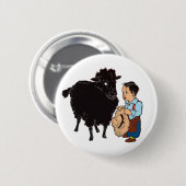 Blöken-Blöken-schwarze Schafe Button (Vorne & Hinten)