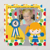 Blond Add Foto Custom Cheerleader Einladungen (Vorne/Hinten)
