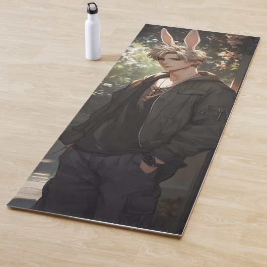 Blond Anime Bunny Boy Yogamatte (Beispiel)