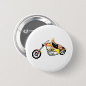 Blond auf einem Chopper Button (Vorne & Hinten)