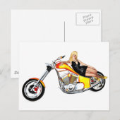 Blond auf einem Chopper Postkarte (Vorne/Hinten)