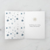 Blond Black Dress Snowflakes Christmas Karte (Innenseite)