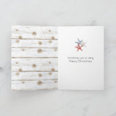 Blond Blue Flowers Christmas Karte (Innenseite)