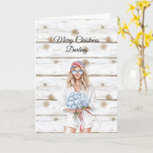 Blond Blue Flowers Christmas Karte (Gelbe Blume)