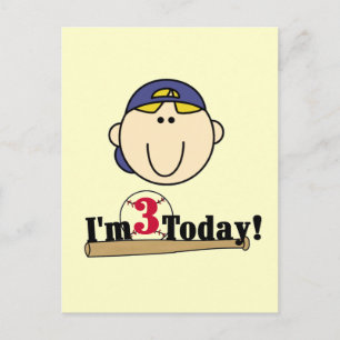 Blond Boy Baseball 3. Geburtstag Postkarte