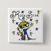 Blond Boy Rock Star Button (Vorderseite)
