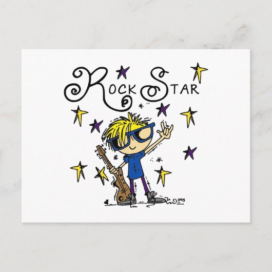 Blond Boy Rock Star Postkarte (Vorderseite)