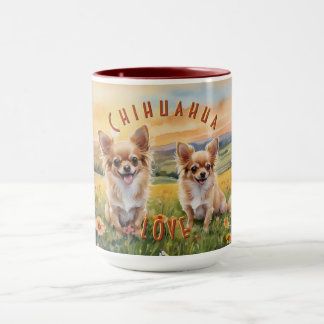 Blond Chihuahua und Pup Farm Sunrise Tasse