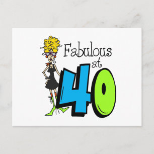 Blond Fabulous am 40. Geburtstag Postkarte