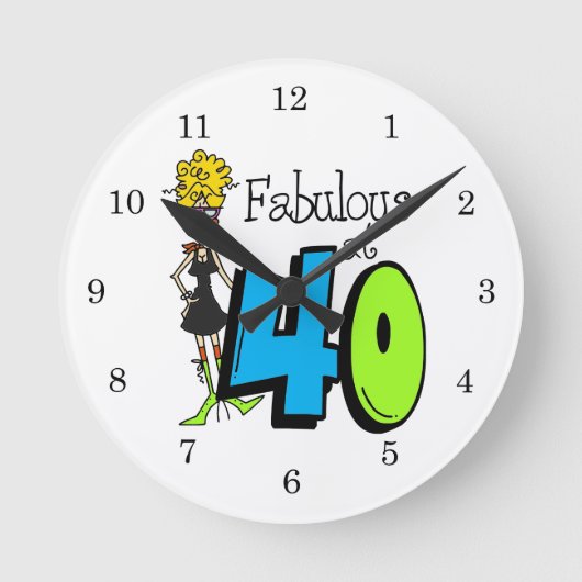 Blond Fabulous am 40. Geburtstag Runde Wanduhr (Vorderseite)