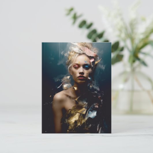 Blond Fashion Model Fotografie Postkarte (Stehend Vorderseite)