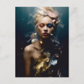 Blond Fashion Model Fotografie Postkarte (Vorderseite)