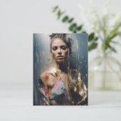 Blond Fashion Model Fotografie Postkarte (Stehend Vorderseite)