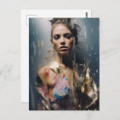 Blond Fashion Model Fotografie Postkarte (Vorne/Hinten)