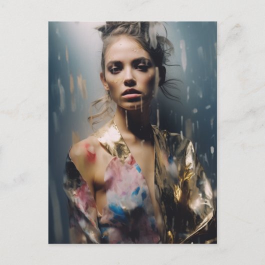 Blond Fashion Model Fotografie Postkarte (Vorderseite)