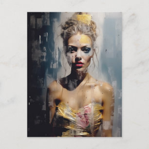 Blond Fashion Model Fotografie Postkarte