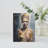 Blond Fashion Model Fotografie Postkarte (Stehend Vorderseite)