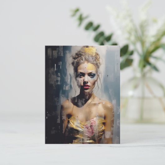 Blond Fashion Model Fotografie Postkarte (Stehend Vorderseite)