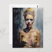 Blond Fashion Model Fotografie Postkarte (Vorne/Hinten)