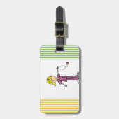 Blond Female Strichmännchen Nurse Gepäckanhänger (Vorderseite vertikal)