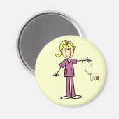 Blond Female Strichmännchen Nurse Magnet (Vorderseite/Rückseite)