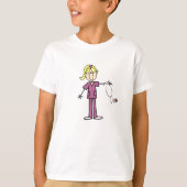 Blond Female Strichmännchen Nurse T - Shirt (Vorderseite)