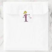 Blond Female Strichmännchen Nurse T - Shirt Quadratischer Aufkleber (Tasche)