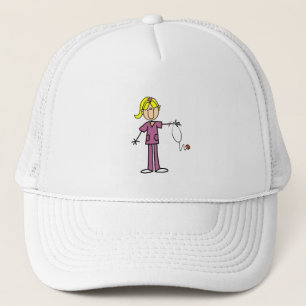 Blond Female Strichmännchen Nurse T - Shirt Truckerkappe