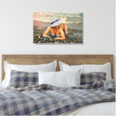 Blond Frau am Strand Leinwanddruck (Insitu (Schlafzimmer))