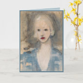 Blond Frau, Helene Schjerfbeck Karte (Gelbe Blume)