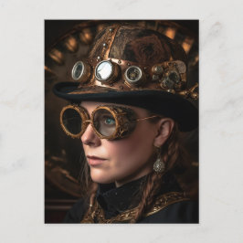 Blond Frau Steampunk Fashion Postkarte