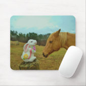 Blond Gelbes Pferd & Ostersonnen Mousepad (Mit Mouse)