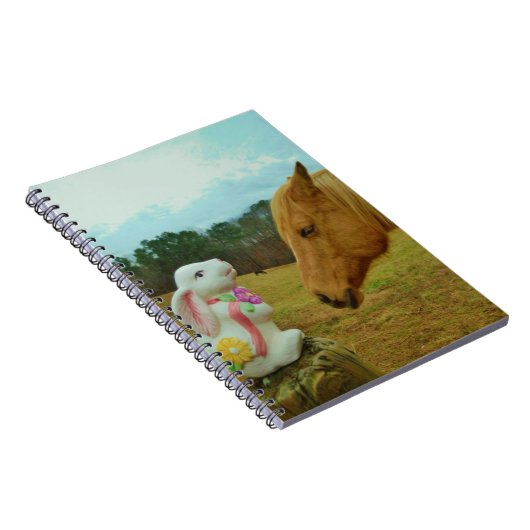 Blond Gelbes Pferd & Ostersonnen Notizblock (Rechte Seite)