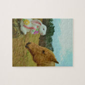 Blond Gelbes Pferd & Ostersonnen Puzzle (Horizontal)