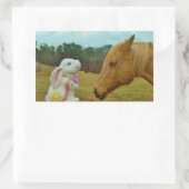Blond Gelbes Pferd & Ostersonnen Rechteckiger Aufkleber (Tasche)