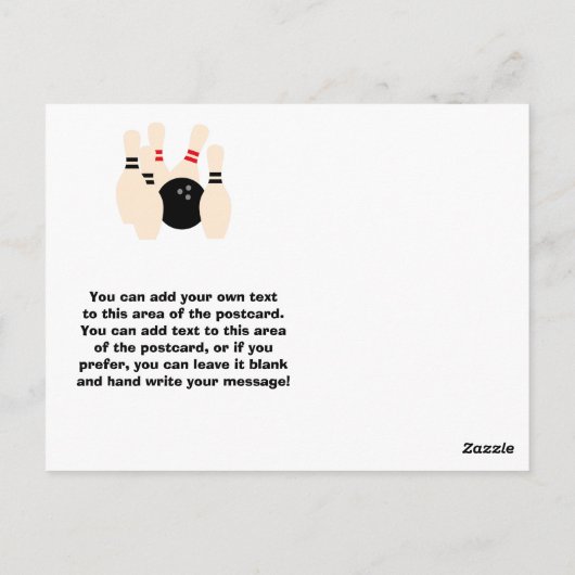 Blond Girl Bowling Birthday Danke, Postcard Postkarte (Rückseite)